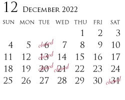 カレンダー12月