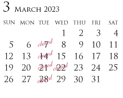 カレンダー3月